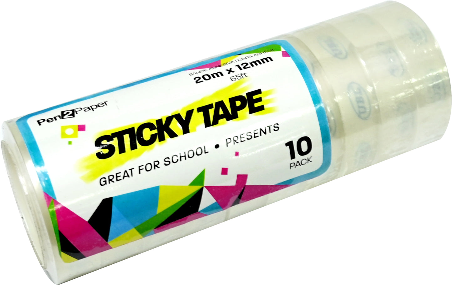 Sticky Tape 20m Roll 10 Pack