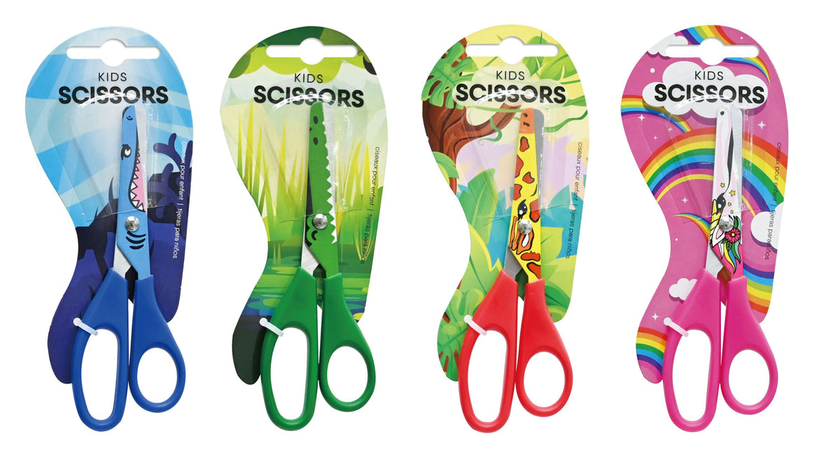 Kids Safety Scissors - 4 Animal Designs