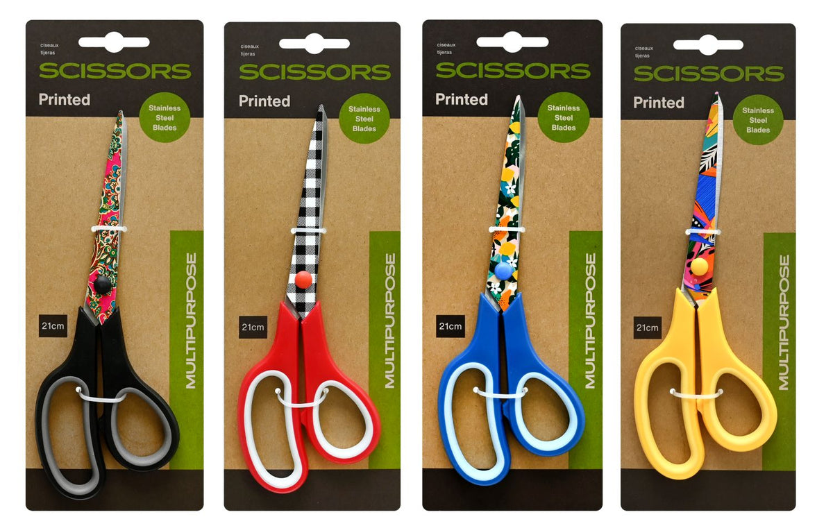 Multi-Purpose Scissors 21cm - 4 Assorted Colors