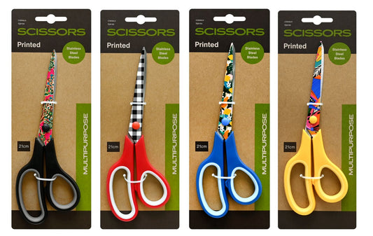 Multi-Purpose Scissors 21cm 4 Assorted