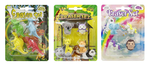 Novelty Erasers 3-Pack - Assorted Designs