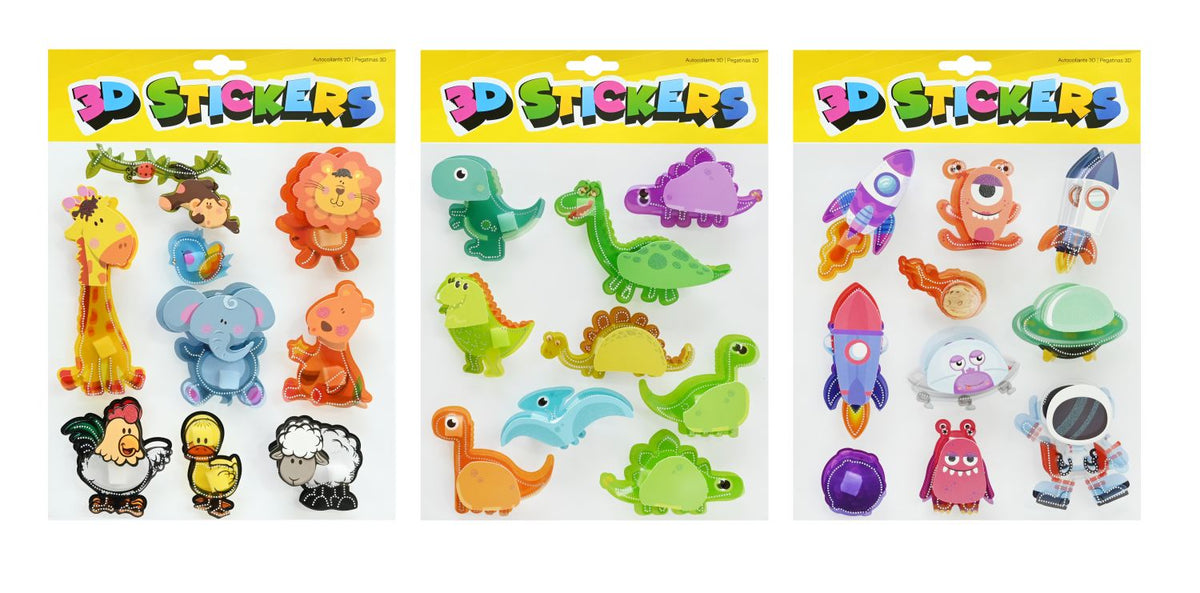 3D Stickers 3 Assorted