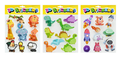 3D Stickers 3 Assorted