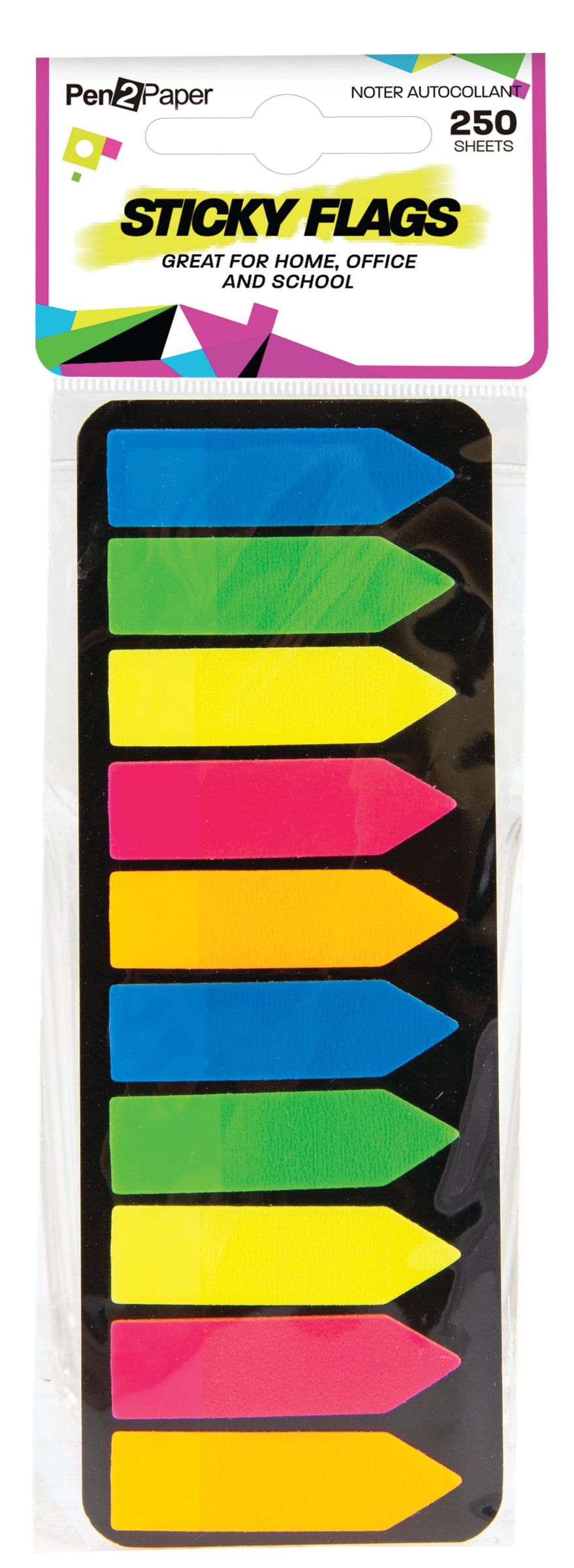 Neon PVC Sticky Flags 250-Pack - 2 Assorted