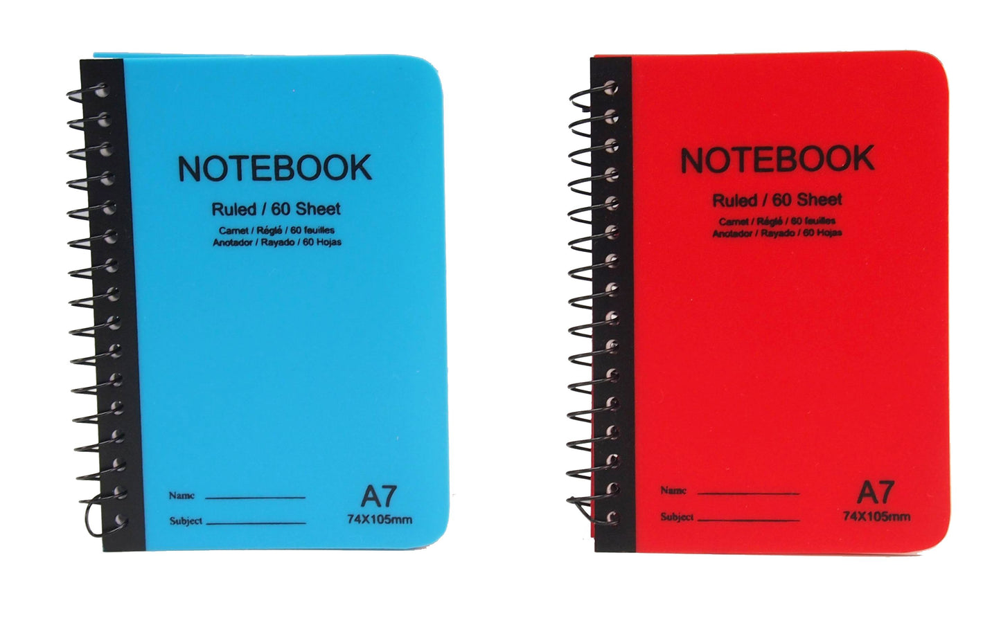 Notebook Spiral A7 60 Sheets 2 Colours