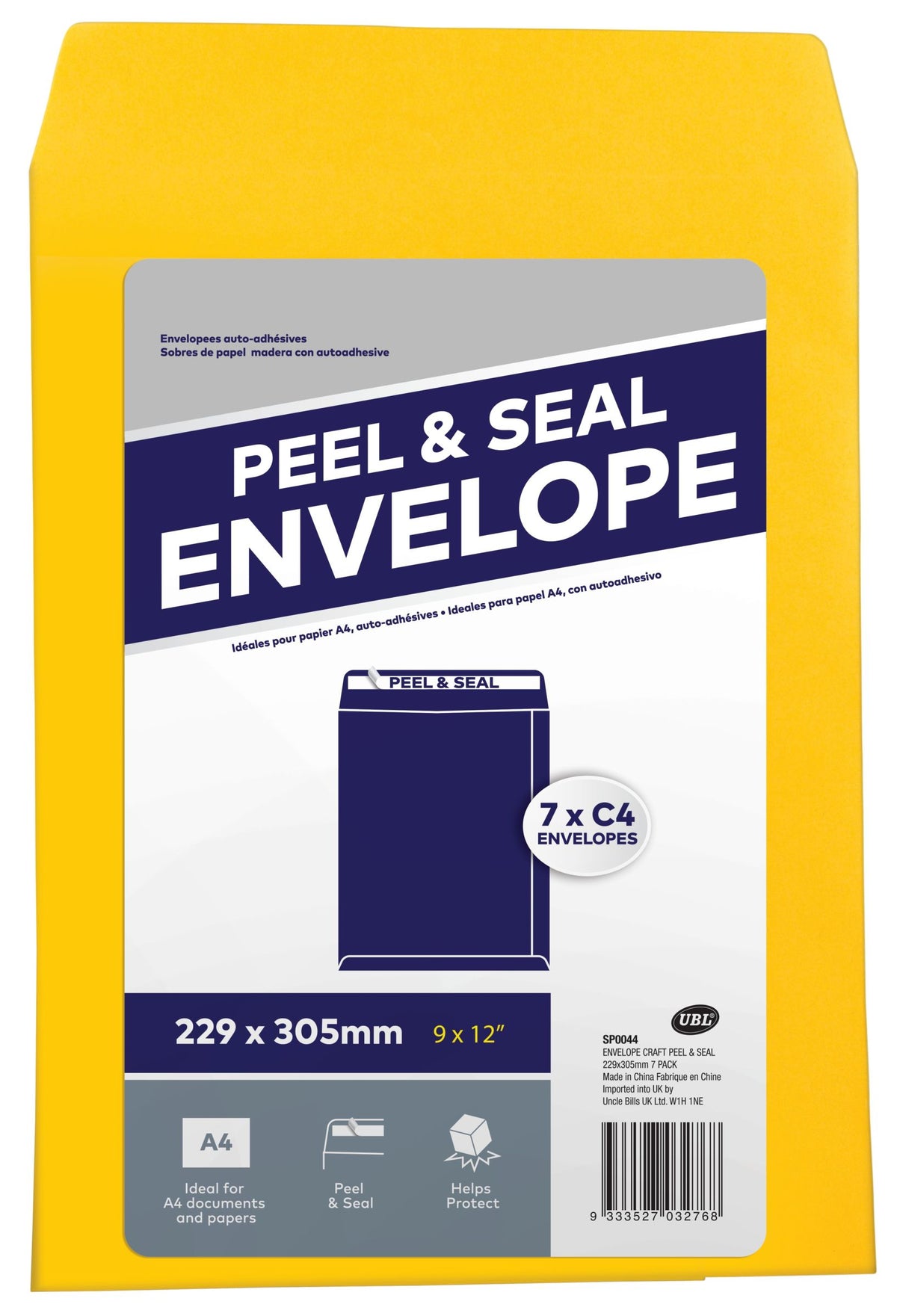 Peel & Seal Envelopes 229x305mm - 7 Pack