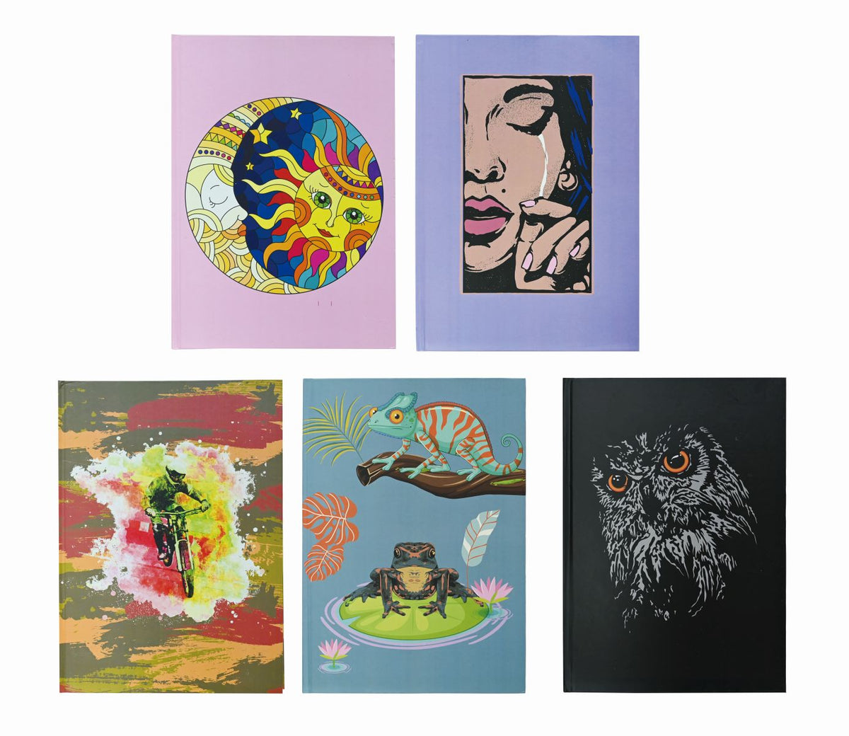 Hardcover Notebook A4 100 Sheets - 5 Assorted