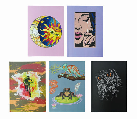 Note Book Hardcover 100 Sheets A4 5 Assorted