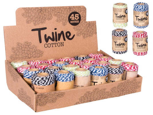 Twine Roll 45m 4 Assorted Colours