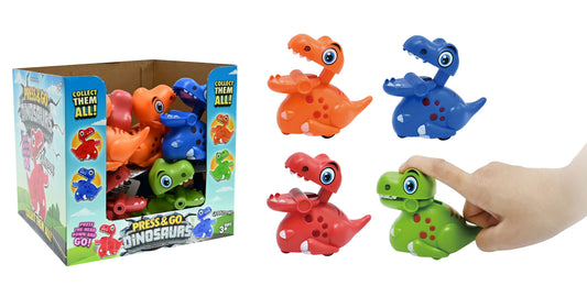Press & Go Dinosaur 4 Assorted Colours