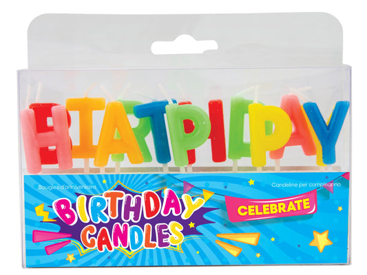 Candles Happy Birthday Rainbow Colours