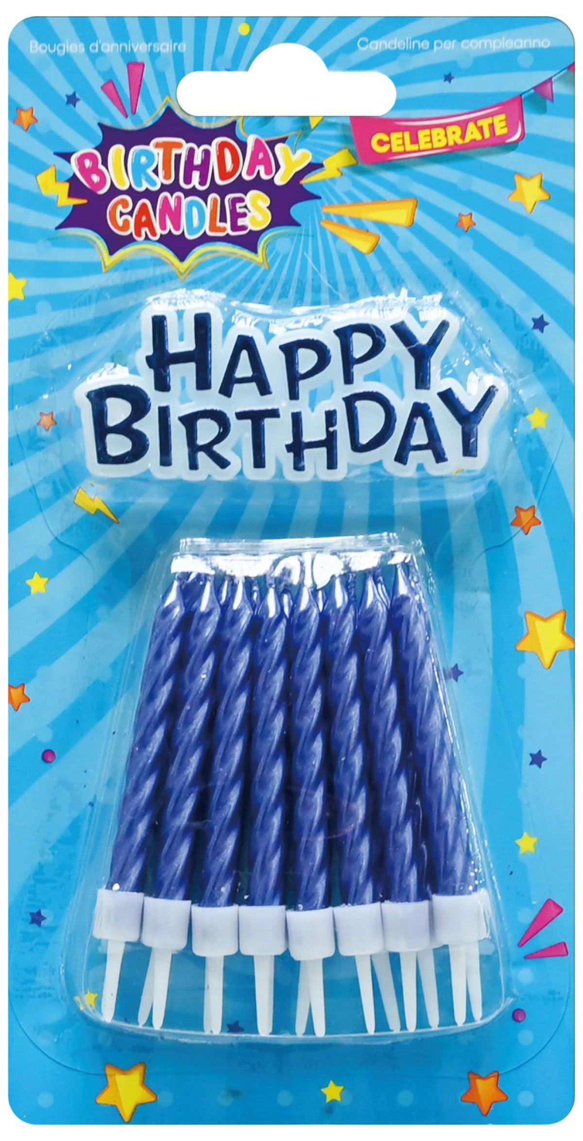 Birthday Candles & Plaque Set 17-Piece - Blue